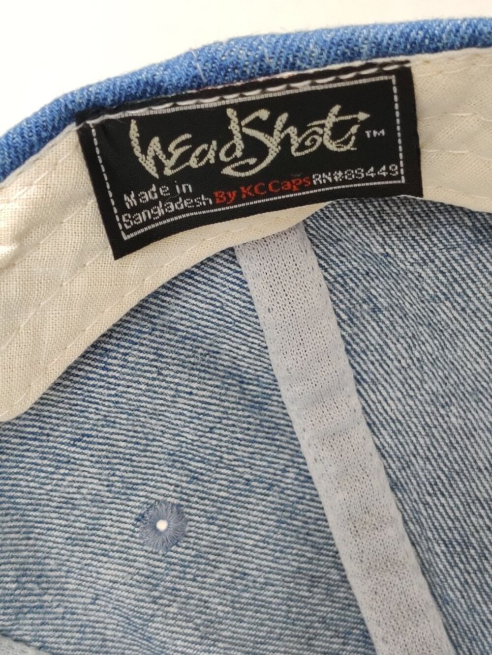 Big Ed's Chicken Pit Denim Strapback Hat Embroidered Restaurant Promo Cap Vtg - Picture 4 of 12